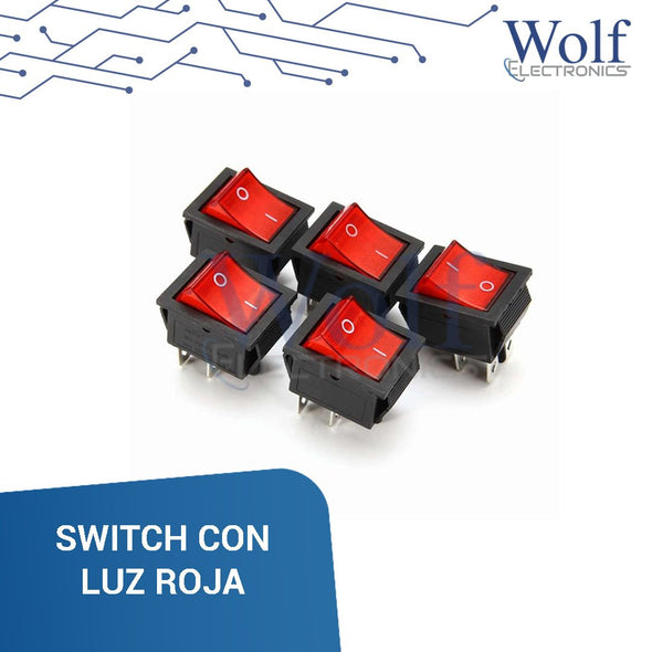 Switch con luz roja CNHT 220V 10A