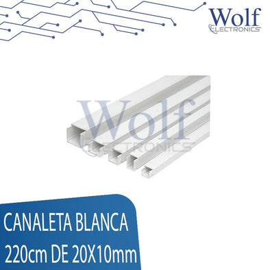 Canaleta blanca 220cm 20x10mm