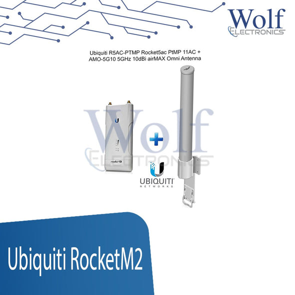 Ubiquiti RocketM2 RM2 2.4GHz CPE AirMax + AM-2G13-90 2.4GHz AirMax Sector 13dBi